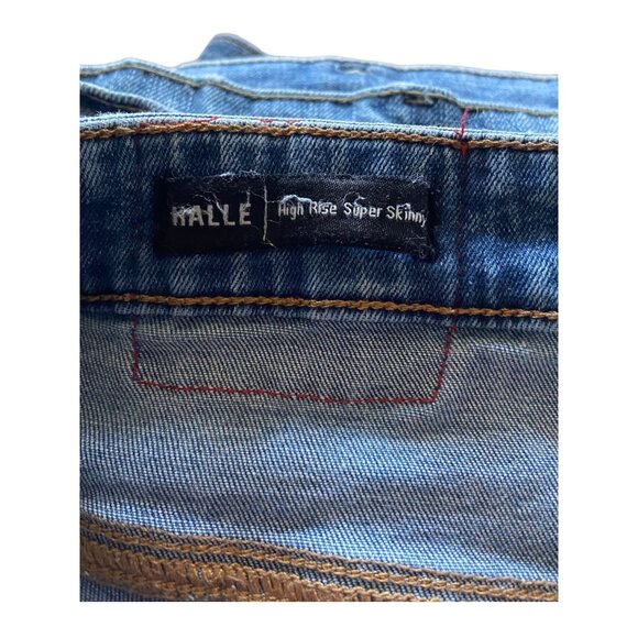 True Religion Halle High Rise Super Skinny Front Yoke Jeans Blue Size 32 Classic - Picture 4 of 16